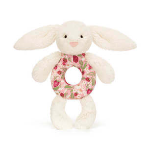 Jellycat Blossom Cream Bunny ‘Berry’ Ring Rattle